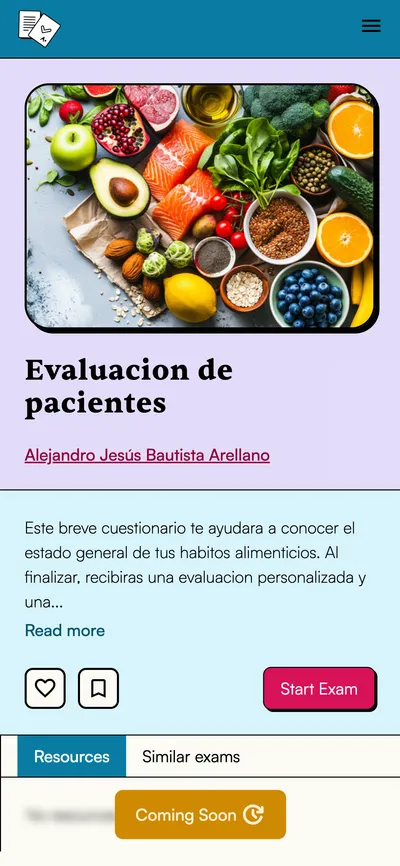 Exam detail view screenshot