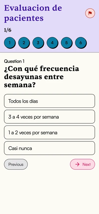 Exam taking experience screenshot