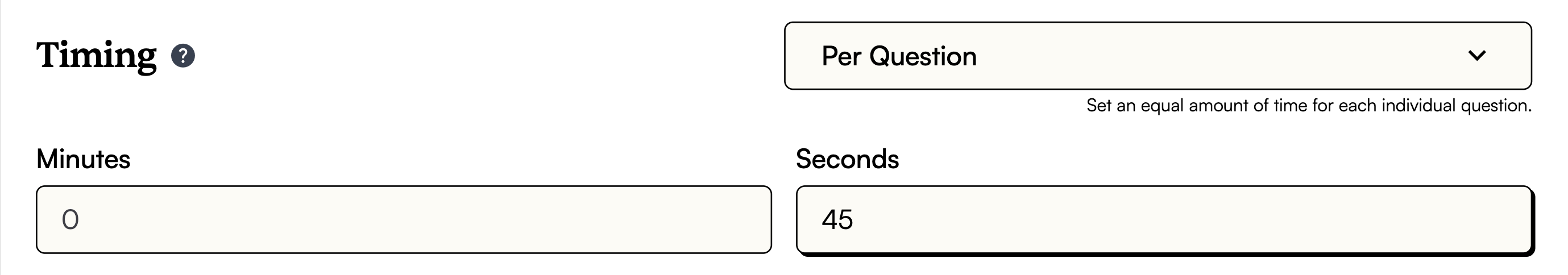 Configuring timing for an exam at https://app.examsocial.shop/create
